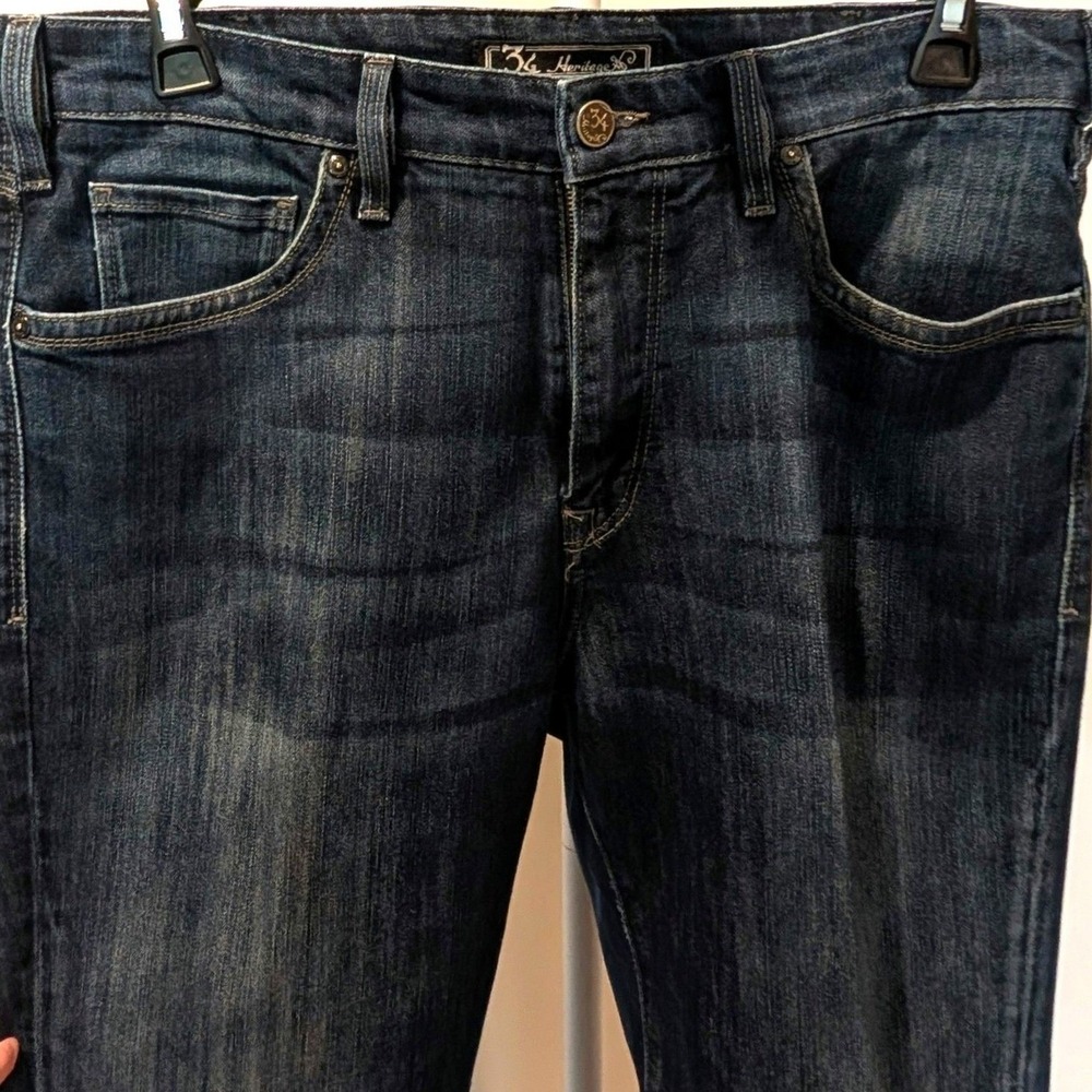 34 Heritage Mens Dark Wash Blue Stretch Denim Jeans Charisma Comfort 38x32